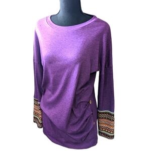 Oyamiki women's long sleeve top size small In purple